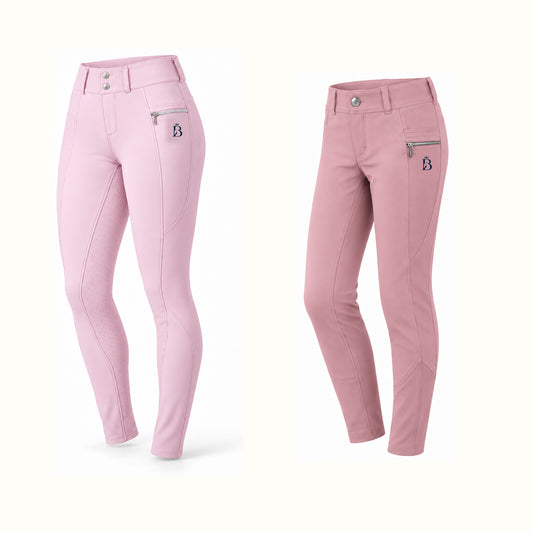 Bajolek Ride Together coordinated women’s and junior breeches in Pink