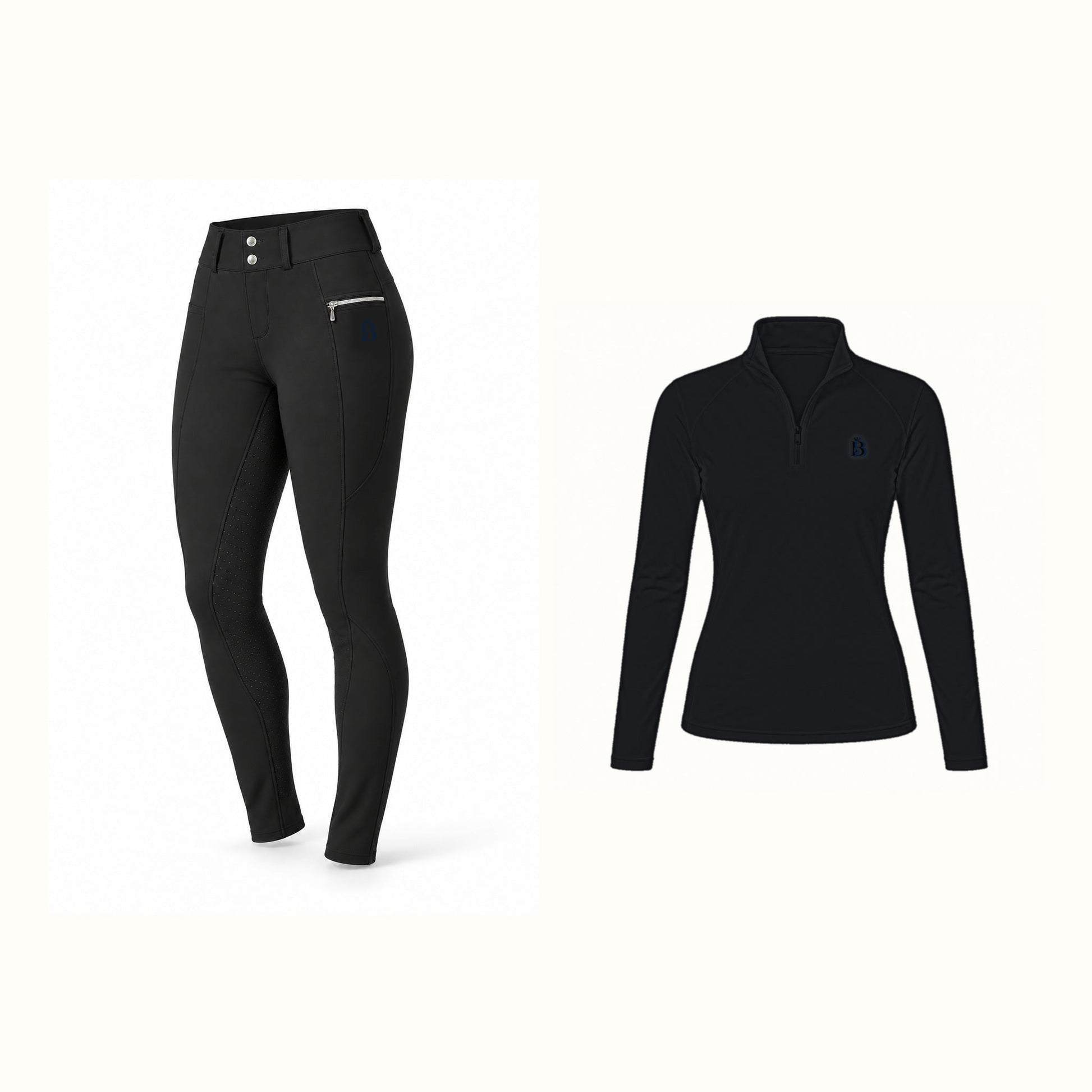 Bajolek women’s long-sleeve riding set in Black
