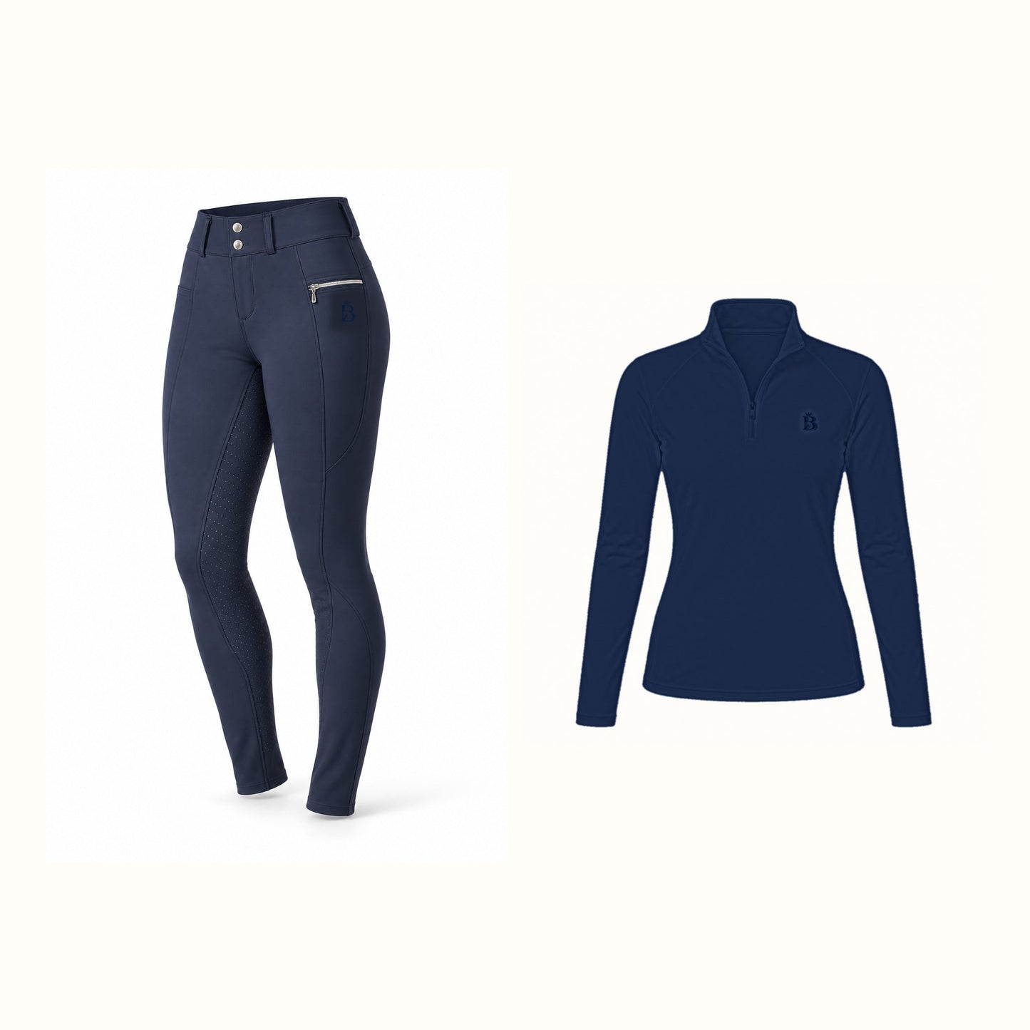 Bajolek women’s long-sleeve riding set in Navy