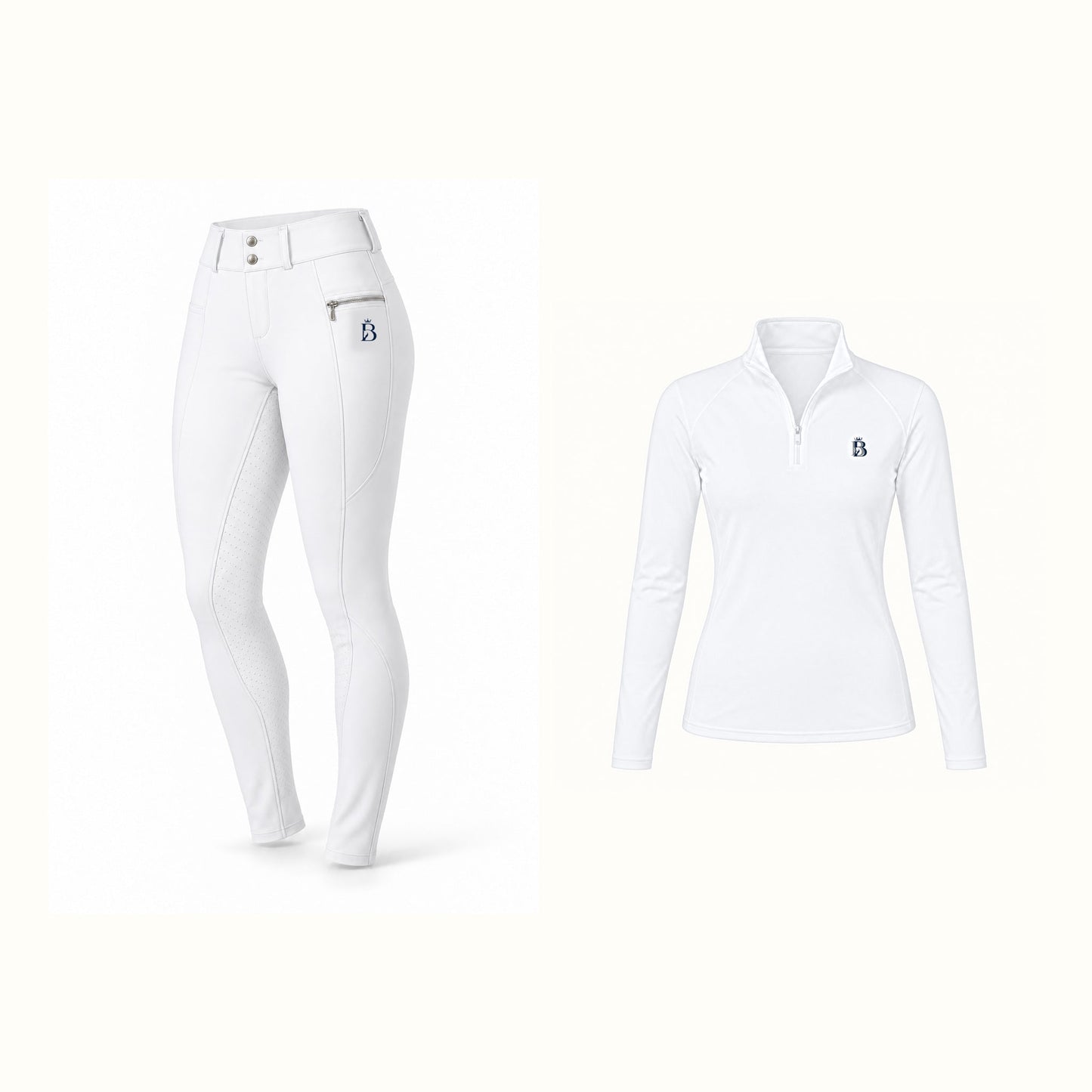 Bajolek women’s long-sleeve riding set in White