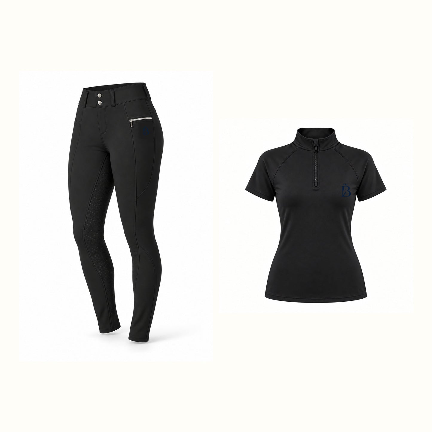 Bajolek women’s short-sleeve riding set in Black