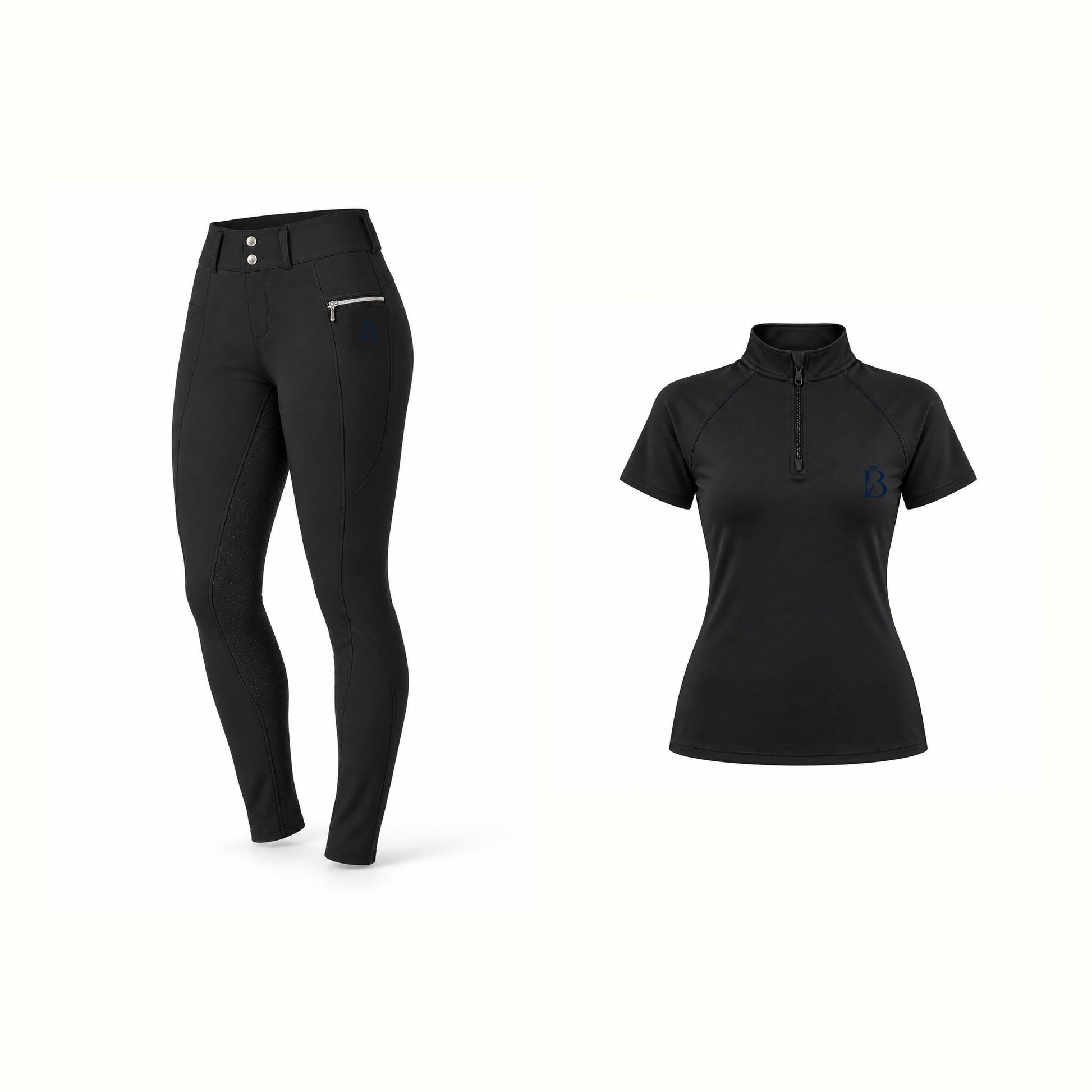 Bajolek women’s short-sleeve riding set in Black
