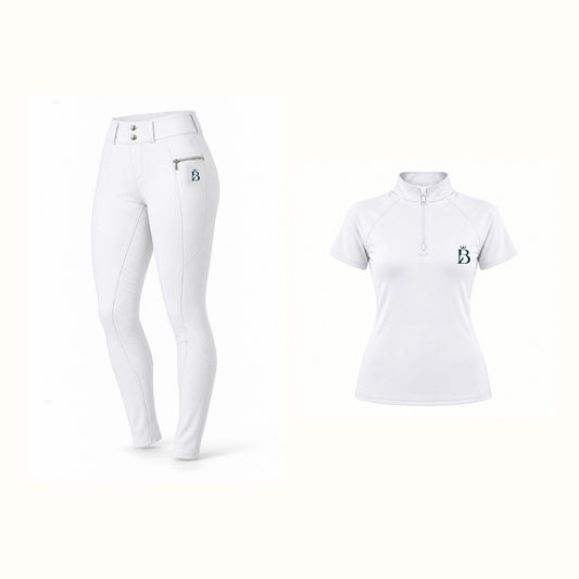 Bajolek women’s short-sleeve riding set in White
